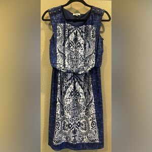 Blue & White Midi Dress